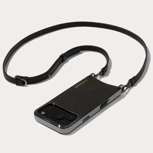 Bandolier Rayna Crossbody Strap (CASE NOT INCLUDED) in Black and Pewter